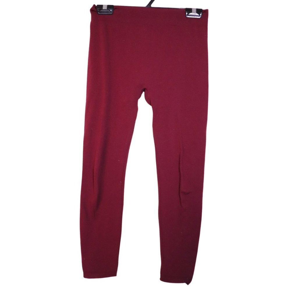 WOMENS  MEDIUM BURGUNDY FLANNEL LEGGINGS